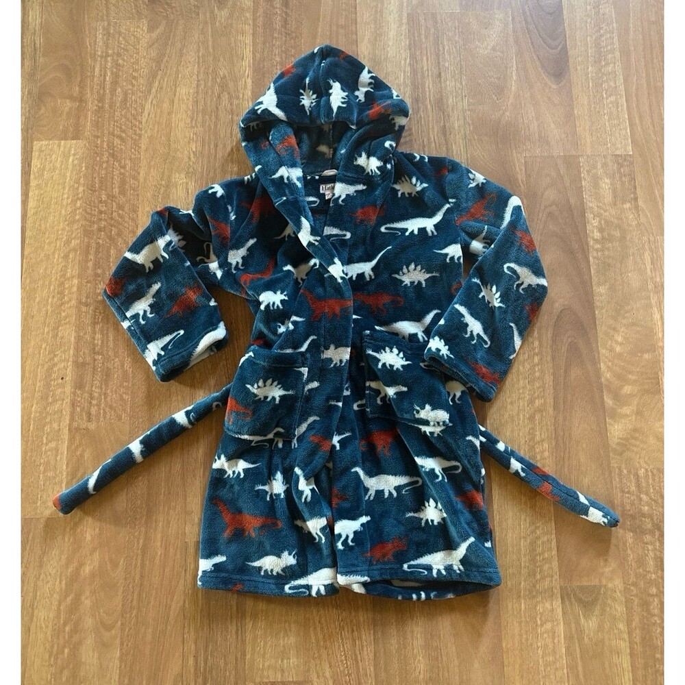 HATLEY micro fleece dinosaur bath robe